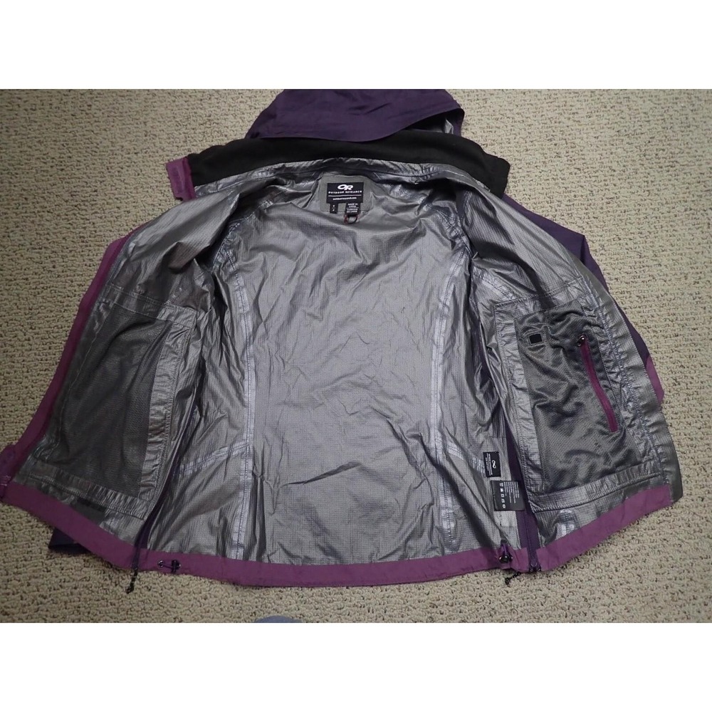 Outdoor Research Rain Jacket Womens Small Purple Excellent Pertex Shield Shell - Picture 6 of 12